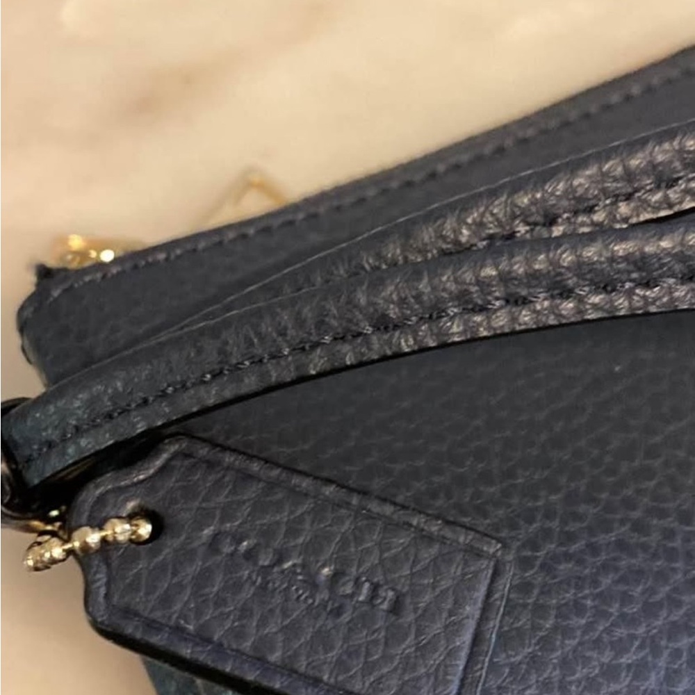 Coach Navy & Gold Zip Wristlet Wallet - Picture 5 of 5